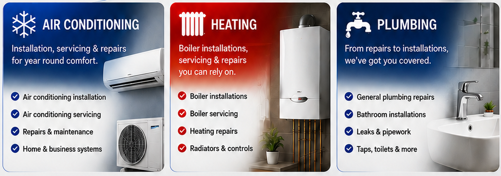 Air conditioning, heating and plumbing services from ZSU Ltd